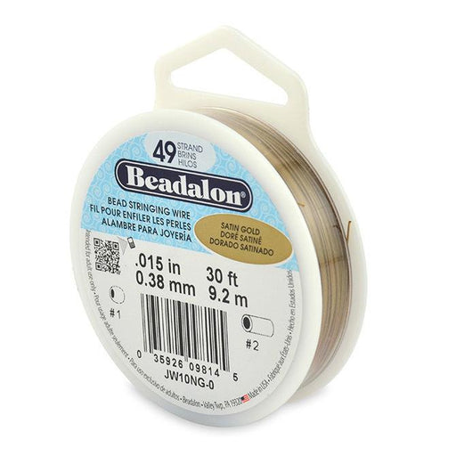 0.015" Satin Gold 49 Strand Beadalon Wire (30ft) - The Bead Chest