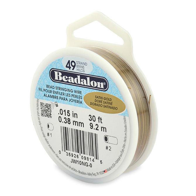 0.015" Satin Gold 49 Strand Beadalon Wire (30ft) - The Bead Chest