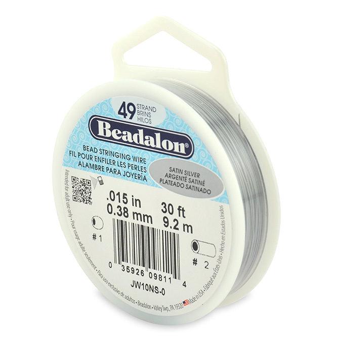 0.015" Satin Silver 49 Strand Beadalon Wire (30ft) - The Bead Chest