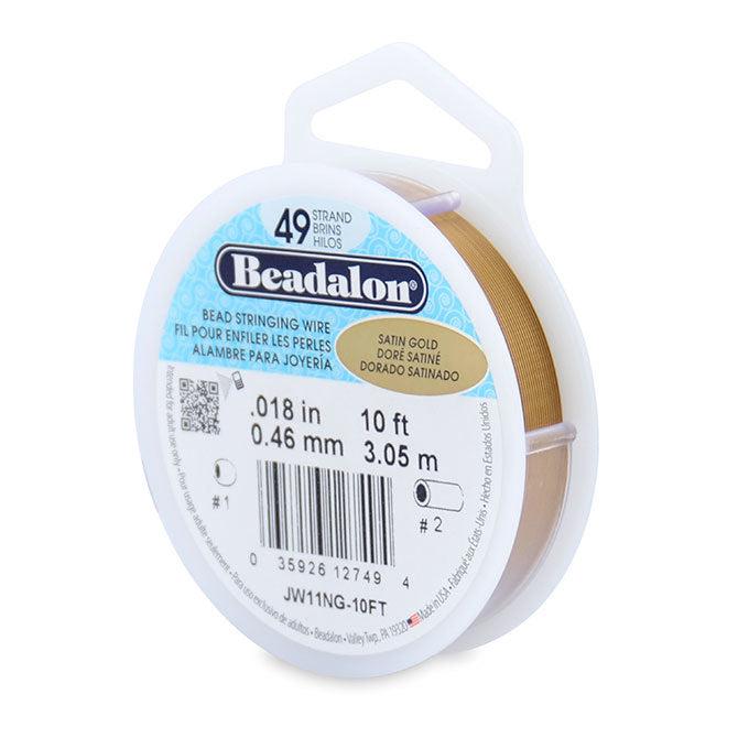 0.018" Satin Gold 49 Strand Beadalon Wire (10ft) - The Bead Chest