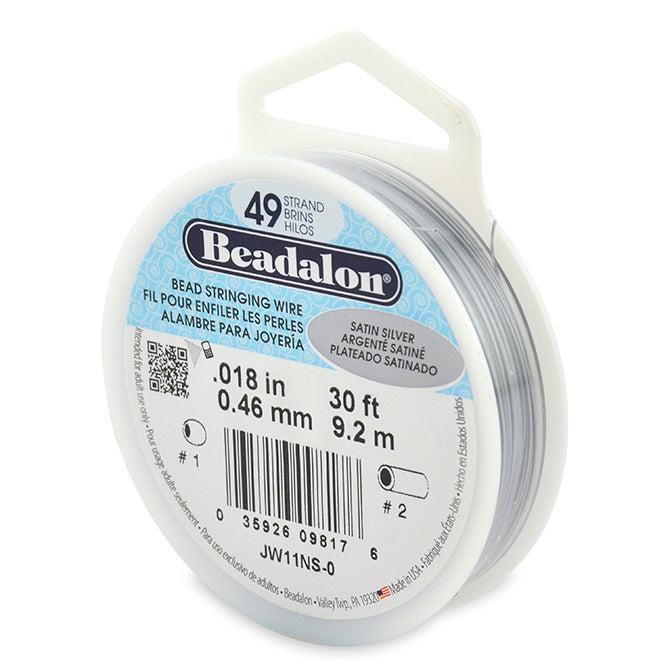 0.018" Satin Silver 49 Strand Beadalon Wire (30ft) - The Bead Chest