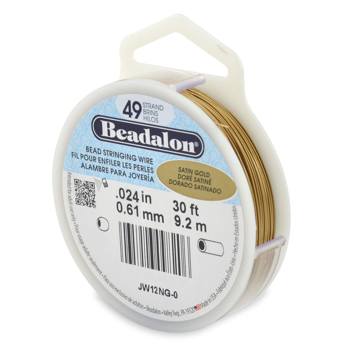 0.024" Satin Gold 49 Strand Beadalon Wire (30ft) - The Bead Chest