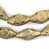 Cameroon Style Flat Bicone Brass Filigree Beads (31x16mm)