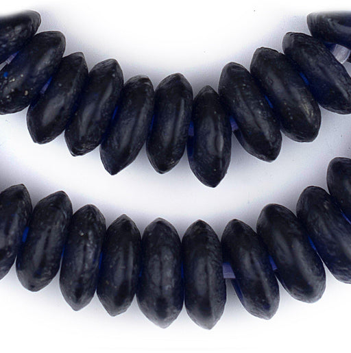 Jumbo Rondelle Cobalt Blue Recycled Glass Beads (20mm)