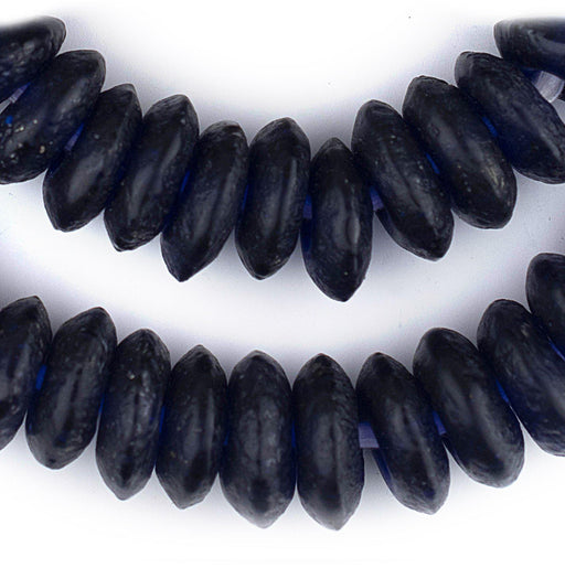 Jumbo Rondelle Cobalt Blue Recycled Glass Beads (20mm) - The Bead Chest