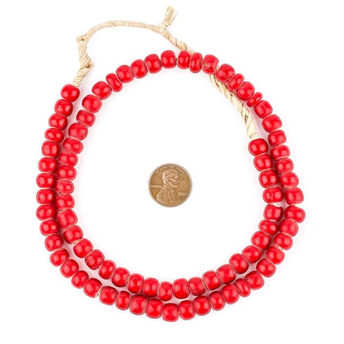 Super Jumbo Padre-Sized Red White Heart Beads (9mm) - The Bead Chest