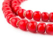 Super Jumbo Padre-Sized Red White Heart Beads (9mm) - The Bead Chest