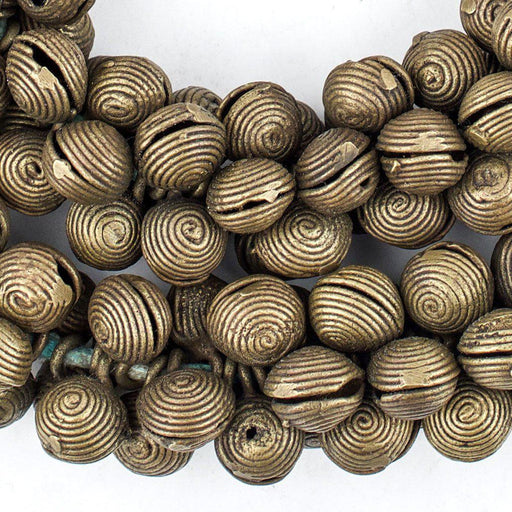 Antique Nigerian Brass Bells (15x12mm) - The Bead Chest