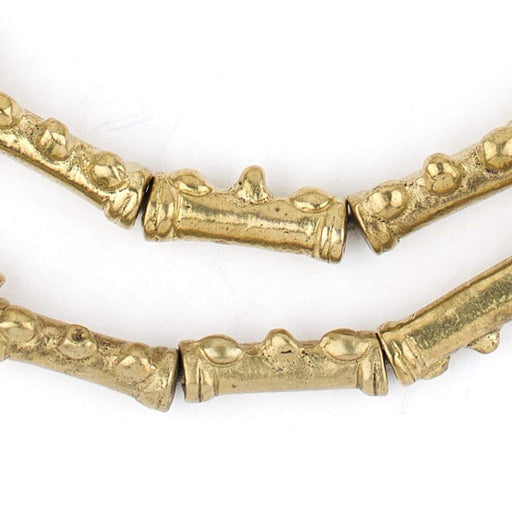 Brass Ivory Coast Baule Tube Beads (19x7mm)