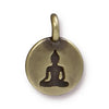 Antiqued Brass Buddha Charm (16x12mm)