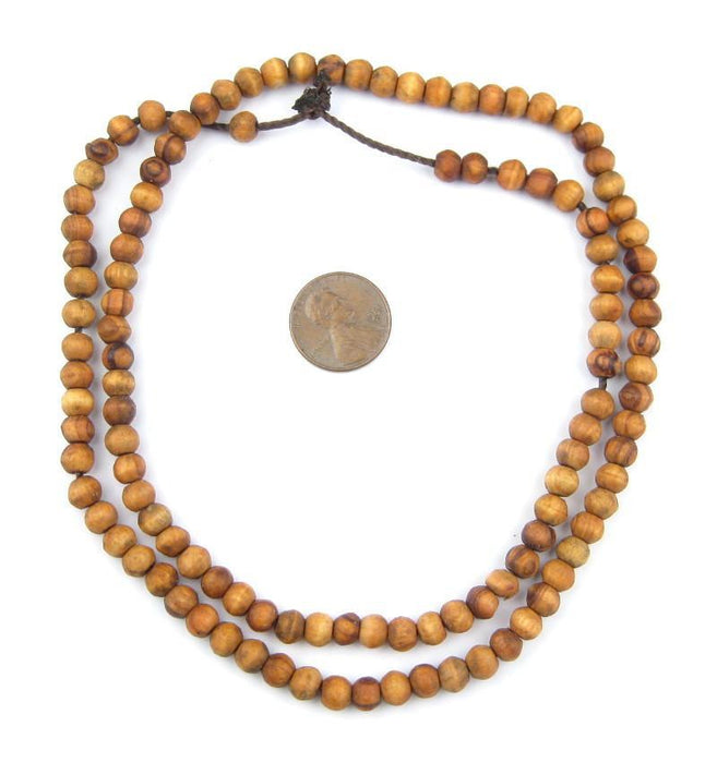 Round Olive Wood Beads from Bethlehem (6mm) - The Bead Chest