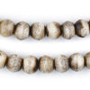 Grey Round Bone Mala Beads (12mm)