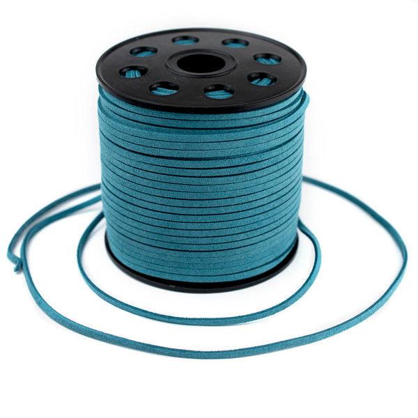 3mm Flat Teal Blue Faux Suede Cord (300ft) - The Bead Chest