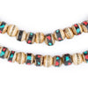 Vintage Inlaid Rustic Bone Prayer Beads (8mm)