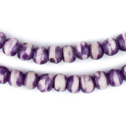 Purple Rustic Bone Mala Beads (8mm) - The Bead Chest