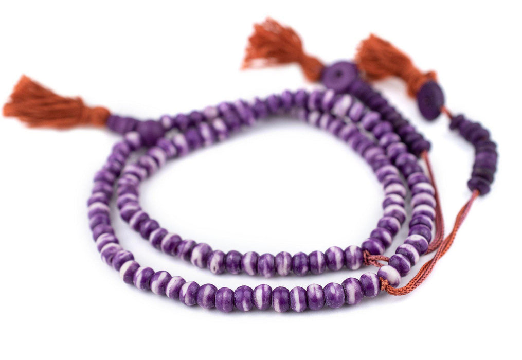 Purple Rustic Bone Mala Beads (6mm) - The Bead Chest
