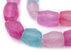 Pink Pizzazz Medley Hexagon Java Recycled Glass Beads - The Bead Chest