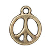 Antiqued Brass Peace Charm (19x16mm)
