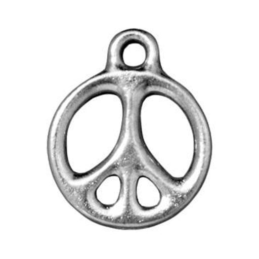 White Bronze Peace Charm (19x16mm) - The Bead Chest