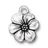 Antiqued Silver Apple Blossom Charm (17x14mm)