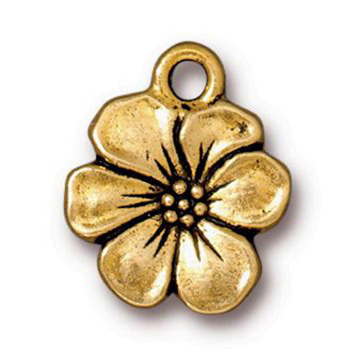 Antiqued Gold Apple Blossom Charm (17x14mm) - The Bead Chest