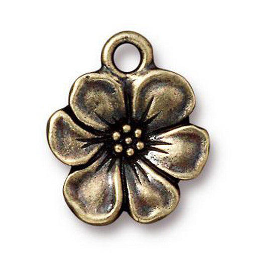 Antiqued Brass Apple Blossom Charm (17x14mm) - The Bead Chest