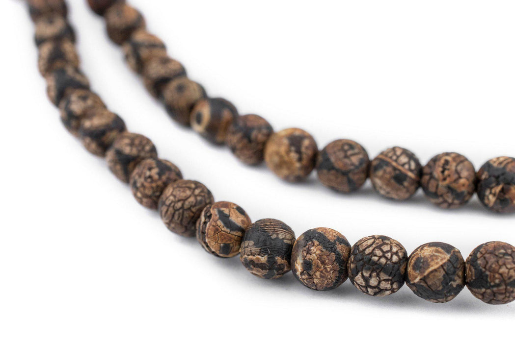 Crackled Eye Round Tibetan Agate Beads (6mm) - The Bead Chest