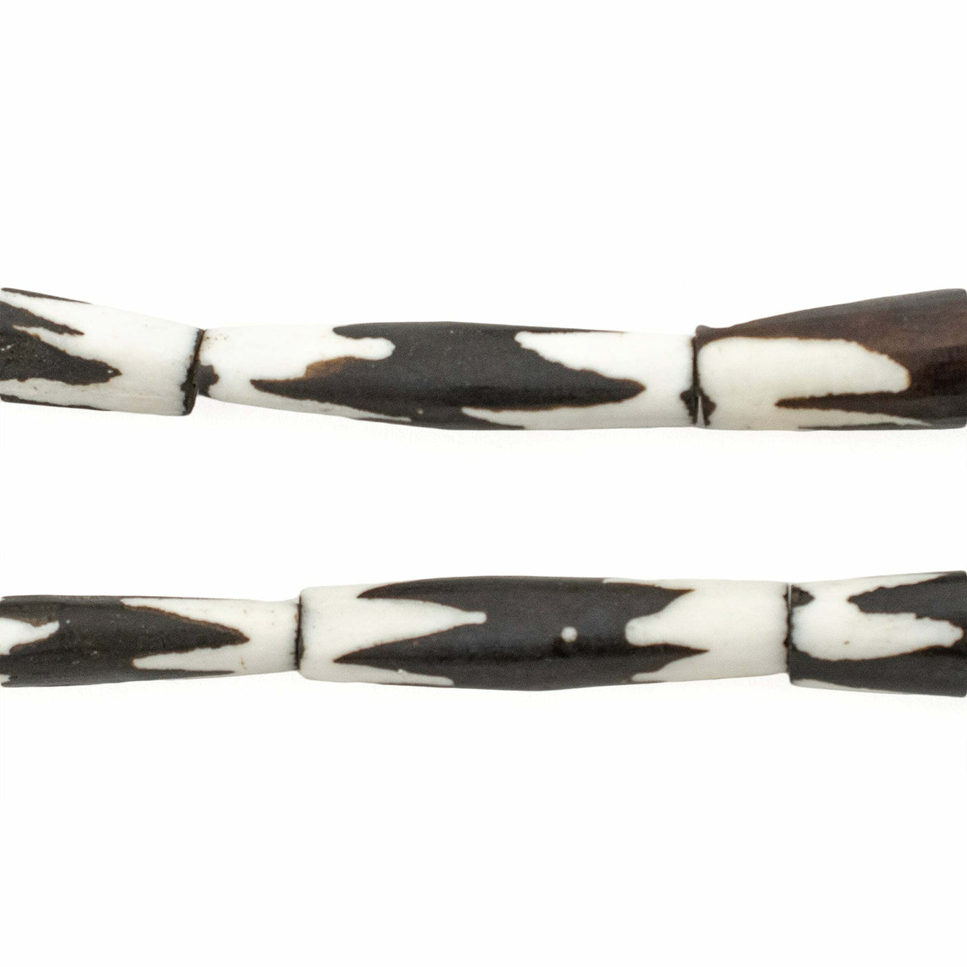 Inverted Zig-Zag Batik Bone Beads (Elongated) | The Bead Chest