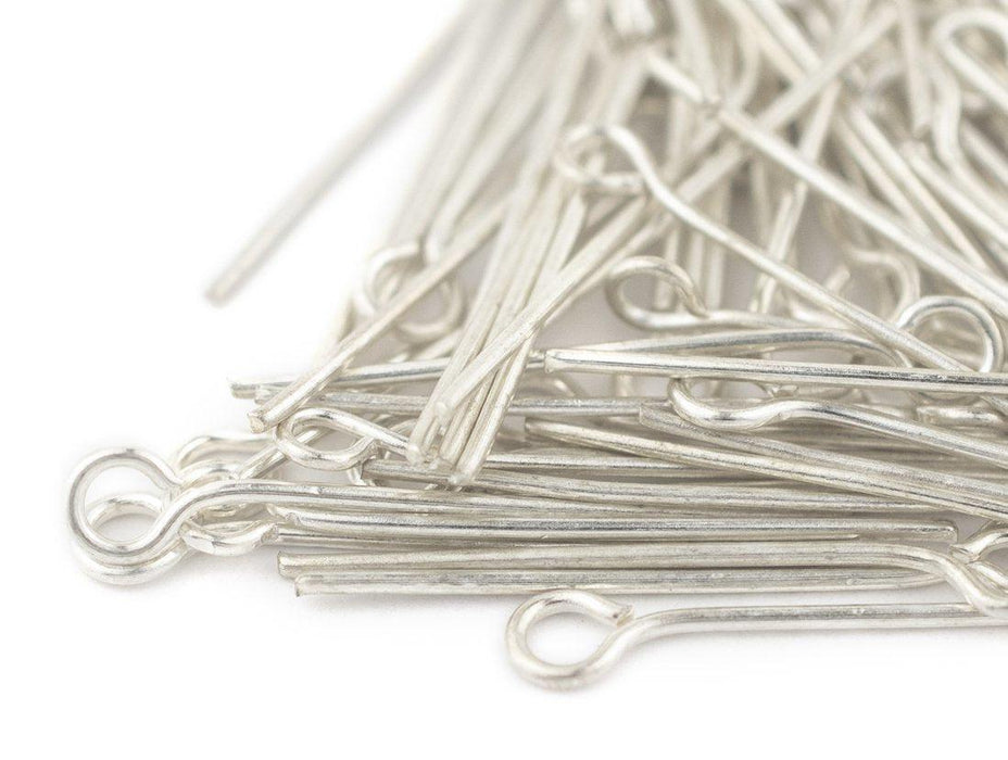 Silver 21 Gauge 1 Inch Eye Pins (Approx 100 pieces) - The Bead Chest