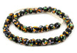 Midnight Black Fused Recycled Glass Beads (14mm) - The Bead Chest