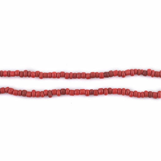 Coral Red Java Glass Seed Beads (2.5mm, 48" Strand) - The Bead Chest
