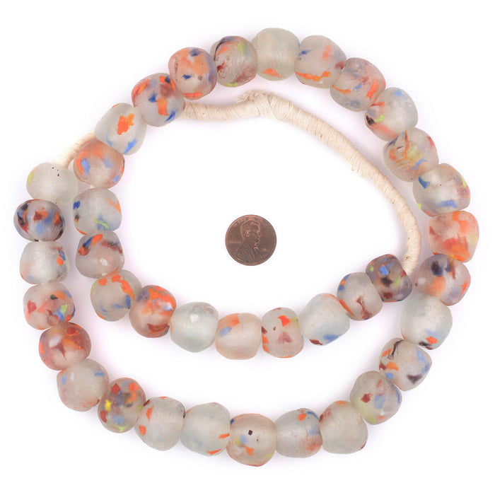 Rainbow Speckled Recycled Glass Beads (18mm) - The Bead Chest