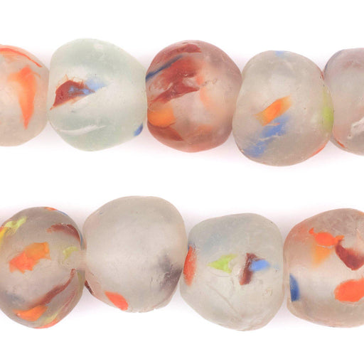 Rainbow Speckled Recycled Glass Beads (18mm) - The Bead Chest