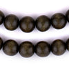 Olive Green Round Natural Wood Beads (14mm)