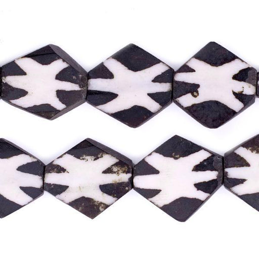 Starfish Batik Bone Beads (Hexagon) - The Bead Chest