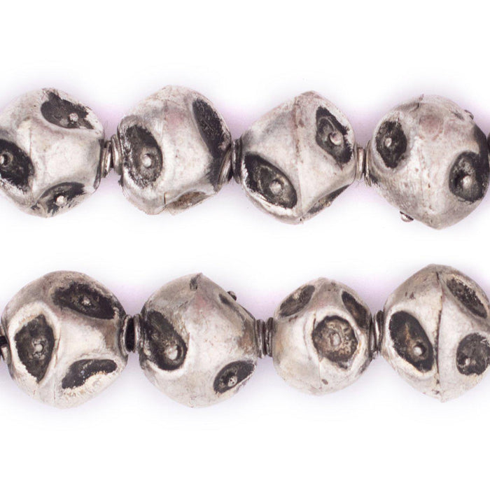 Artisanal Ethiopian Silver Eye Beads (16mm) - The Bead Chest