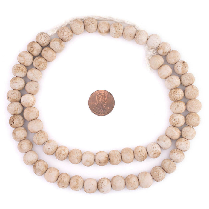 Cream Ancient Style Java Glass Beads (11mm) - The Bead Chest