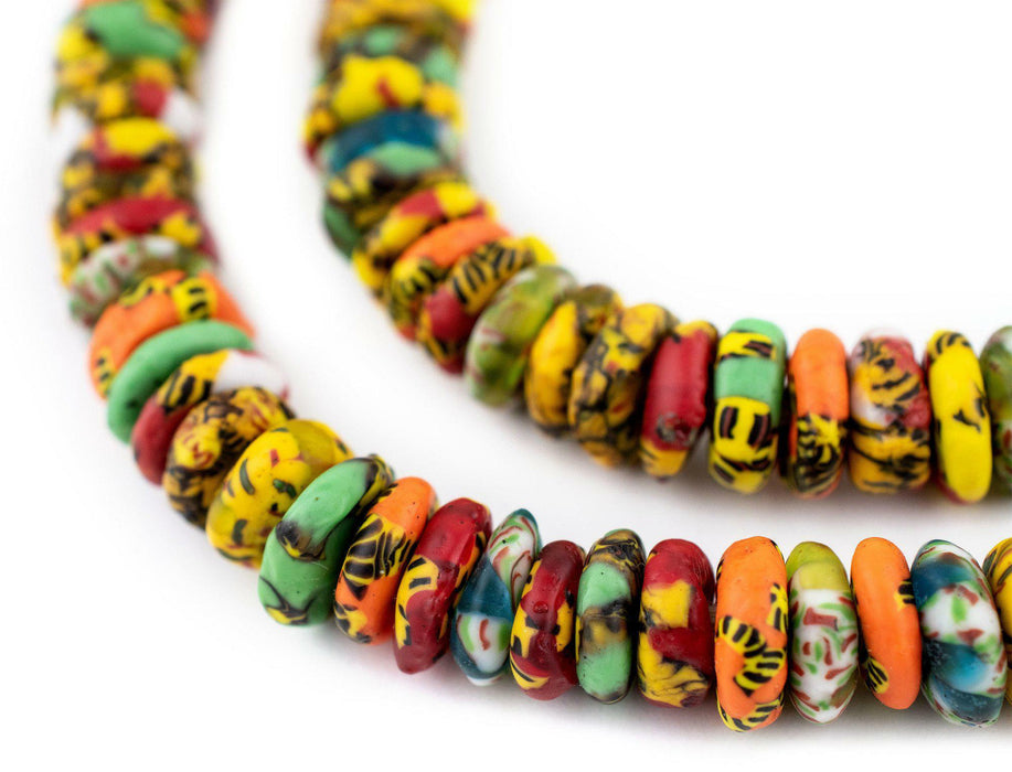 Sunyani Medley Fused Rondelle Recycled Glass Beads (11mm) - The Bead Chest