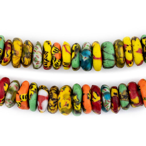 Sunyani Medley Fused Rondelle Recycled Glass Beads (11mm) - The Bead Chest