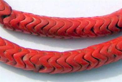 Glass Snake Beads, Coral Color (9mm) - The Bead Chest