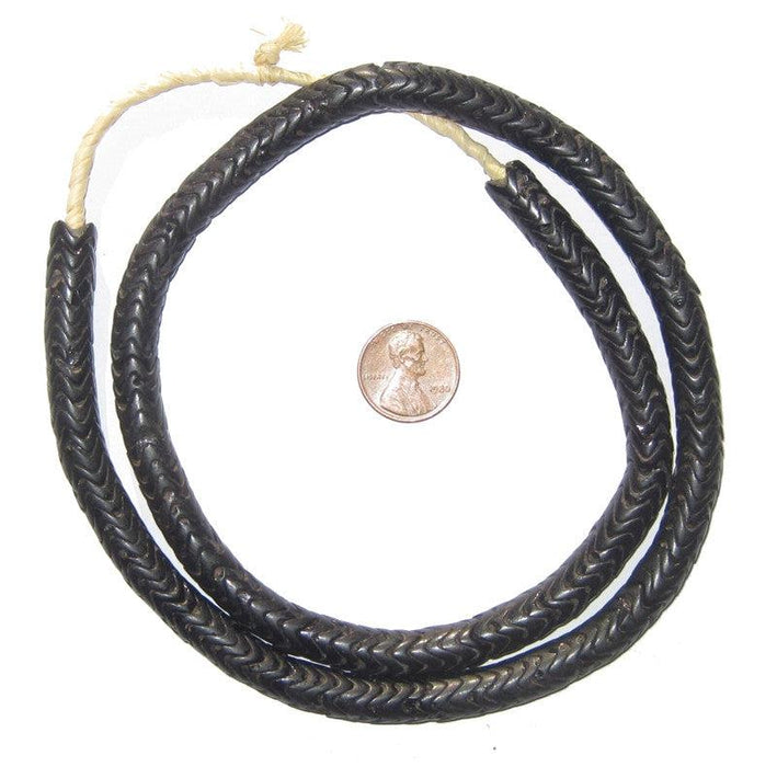 Black Glass Snake Beads (9mm) - The Bead Chest