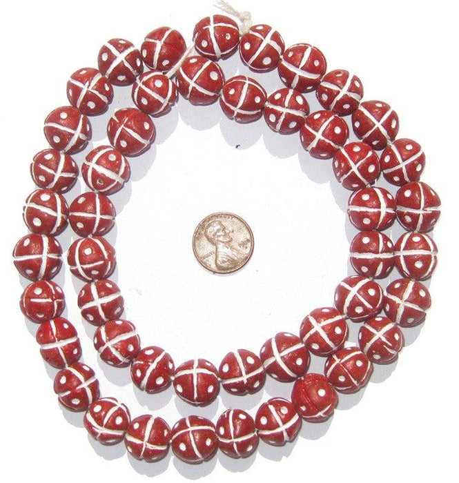 Red Terracotta French Cross Beads (14mm) - The Bead Chest