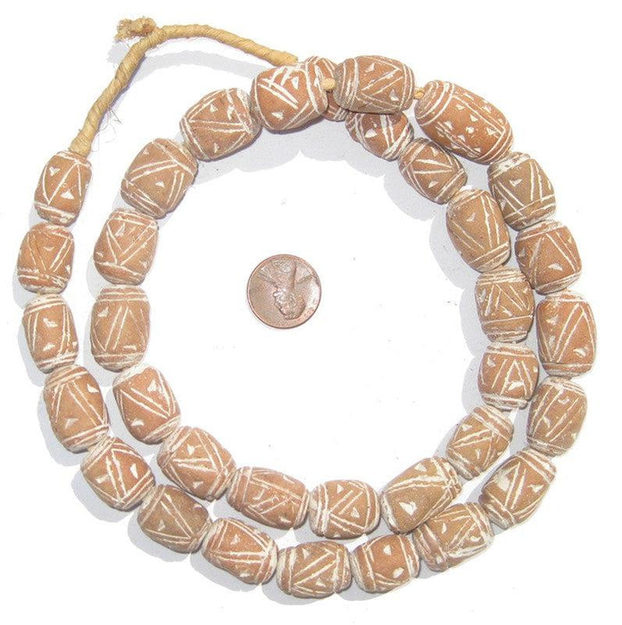 Natural Oblong Terracotta Beads - The Bead Chest