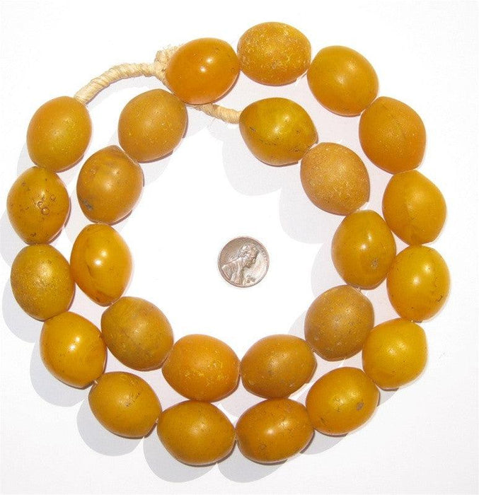 Ethiopian Orange Tomato Beads (29x24mm) - The Bead Chest