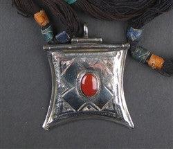 Tuareg Amulet w/ Stone (Large) - The Bead Chest