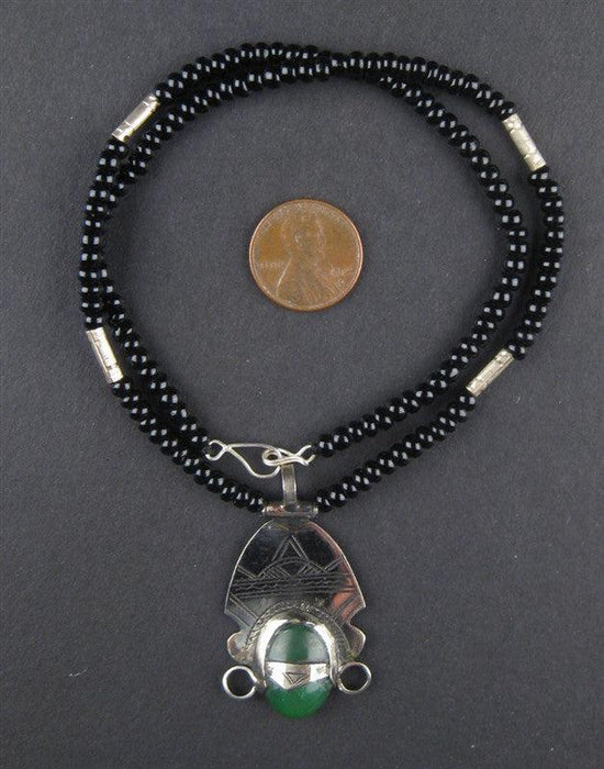 Tuareg Pendant w/ Stone (Medium) - The Bead Chest