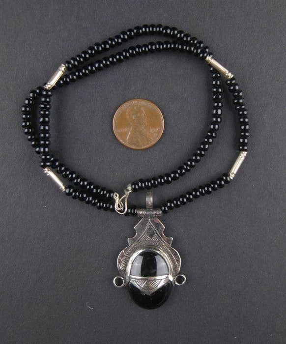 Tuareg Pendant w/ Stone (Small) - The Bead Chest