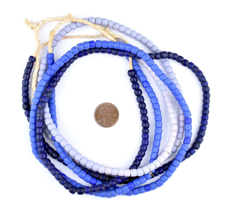 3 Strand Blues Bundle - Vintage Turkana Beads - The Bead Chest