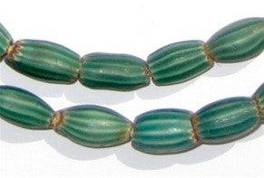 Green Striped Watermelon Chevron Beads - The Bead Chest