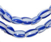 Blue & White Striped Watermelon Chevron Beads